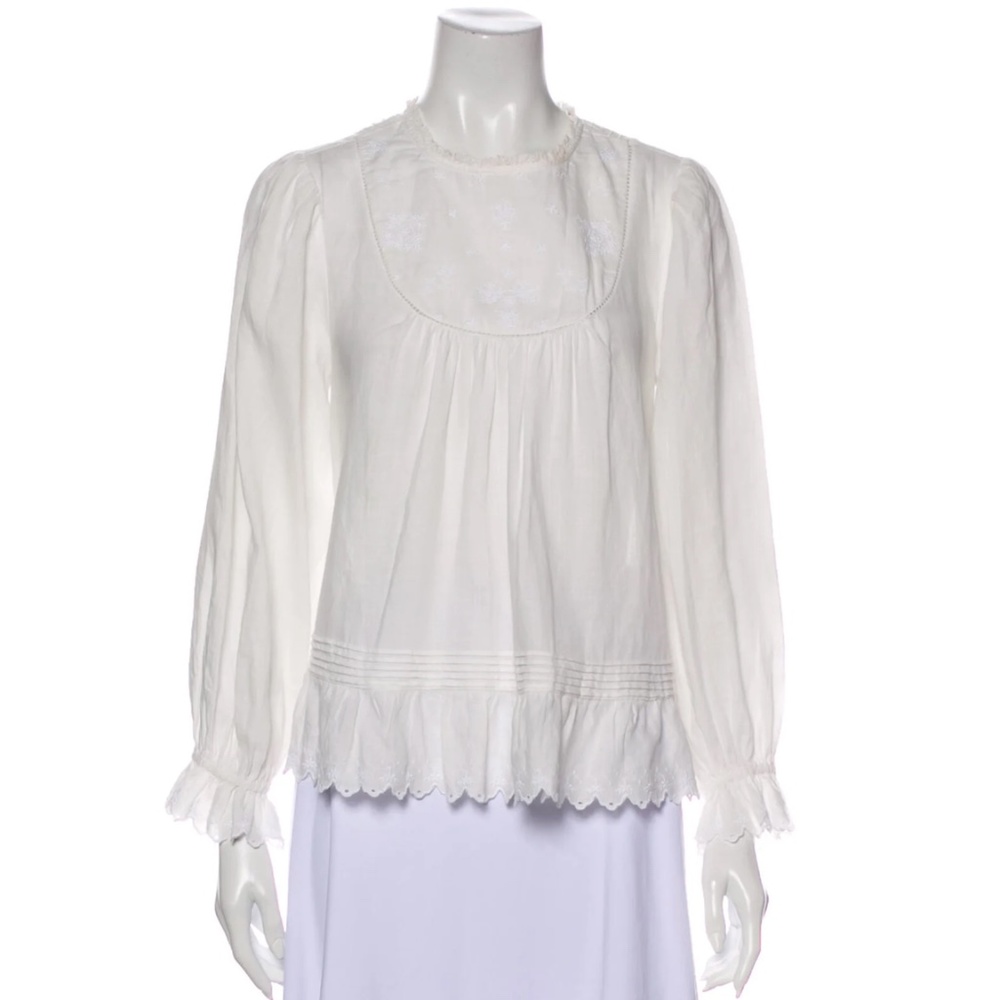 DÔEN Long Sleeve Lace Blouse Size Small - Picture 4 of 5